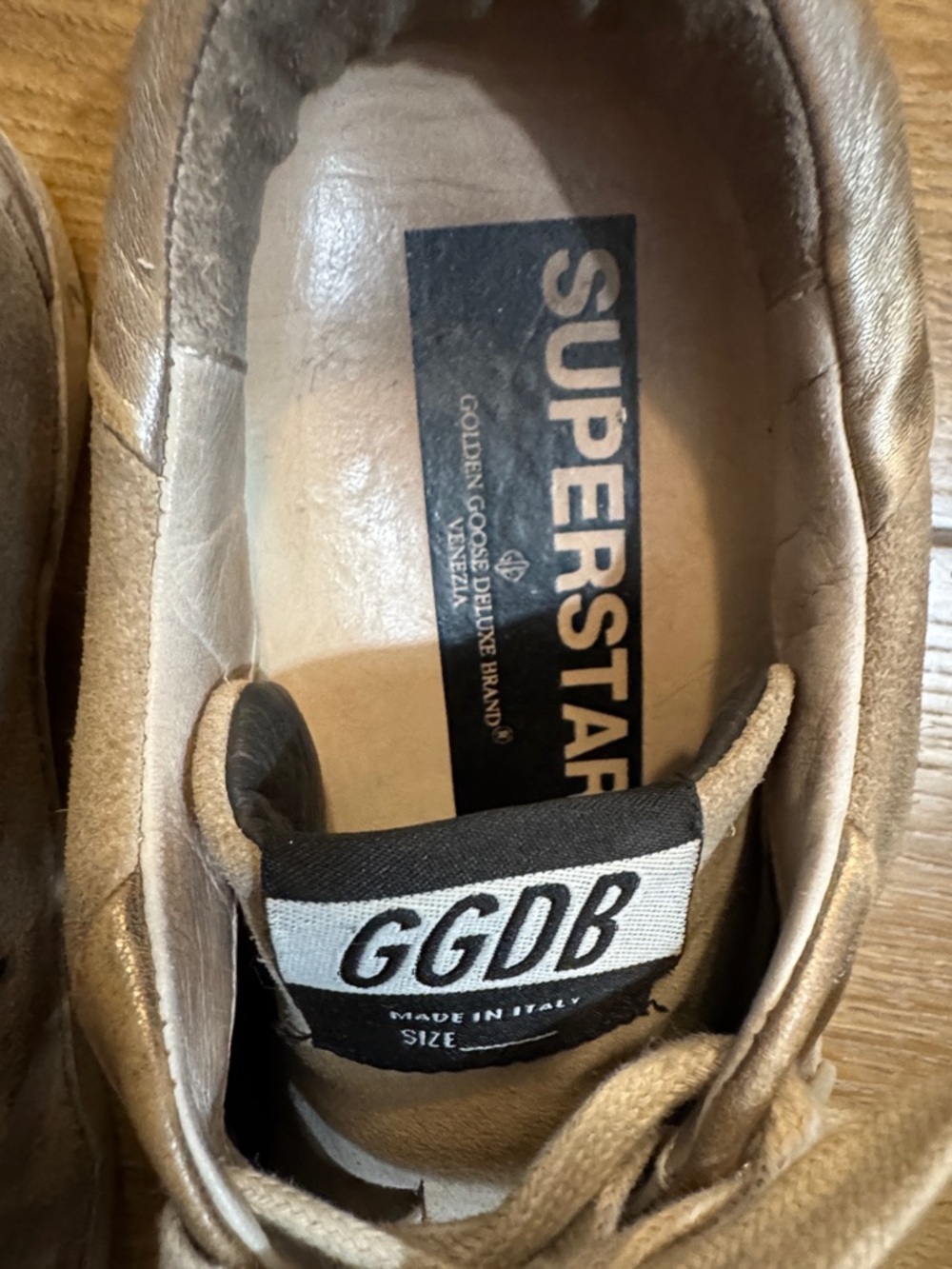 Golden Goose Beige Suede Star Sneakers with Laces - Picture 7 of 10